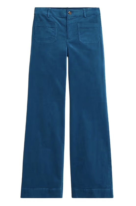 Lizzie Corduroy High-Rise Wide-Leg Patch Pocket Pants
